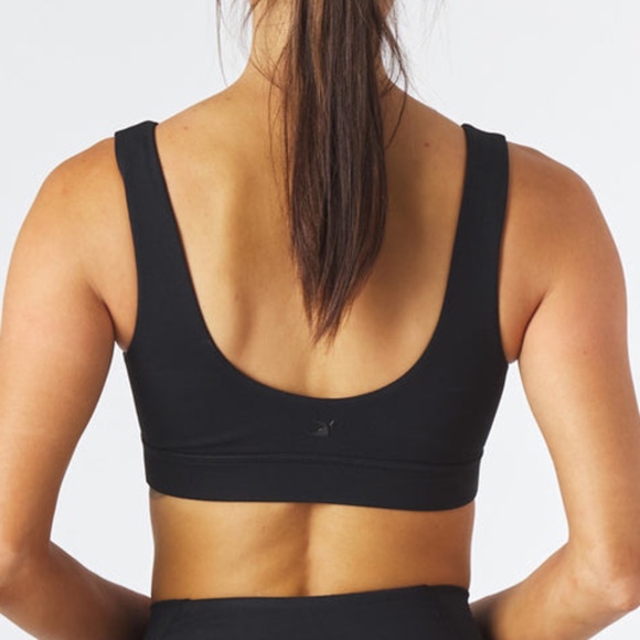 NWT Glyder Splendid Bra XS Black Sports Bra Scoop Neck Medium Support Workout - Picture 3 of 4